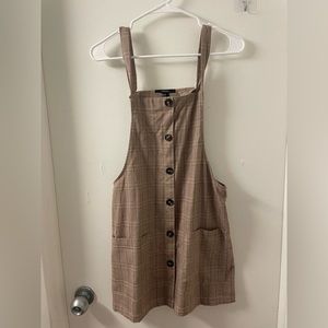 plaid overall dress